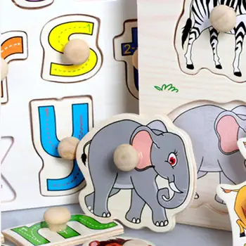 Desene Animate De Alfabet Numărul De Animale Formă De Asociere Bord Puzzle De Învățământ Pentru Copii Copil De Educație Timpurie De Cunoaștere Jucărie