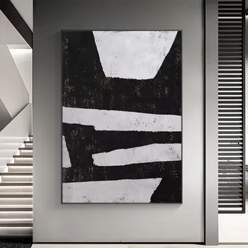 Manual de abstract, pictura pe panza negru și alb pictura de artă modernă hotel pictura decor de perete de arta American de origine constantin