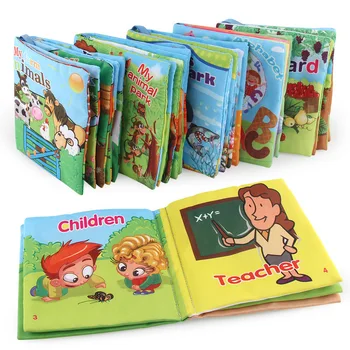 Maimuță/Owl/Câine Animal De Stil Nou-Nascuti Jucarii Pentru Copii De Învățare Pentru Copii De Învățământ Pânză Cărți Drăguț Copil Copil Tesatura Carte Ratteles Jucărie