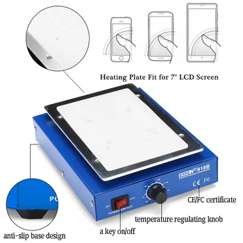 Ecran LCD Separator de Telefon de Încălzire Platforma Placă de Sticlă, Îndepărtarea de Reparații Mașină Automată de Încălzire Placă Netedă de Metal Anti-Statică a Corpului