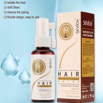 Sevich 50ml de Păr Căldură și UV Protector Spray cu Ulei de Argan Hidratant de Îngrijire a Părului Spray Repiar Păr Căldură Extremă Spray de Protecție
