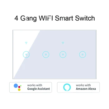 VĂZĂTOR Tuya/Ewelink APP Smart Wifi de Perete Sensibil la Atingere Comutare,Control de la Distanță App 4 Banda Wireless mart Comutator,Lucrări de Google/Alexa