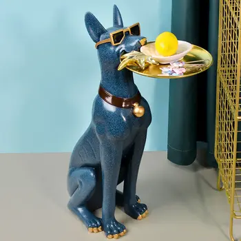 Stil Nordic Decor Acasă Figurina Audio Bluetooth Câine Figurina Birou Depozitare Camera De Zi De Decorare Statuie Statuie Decorativ Tava