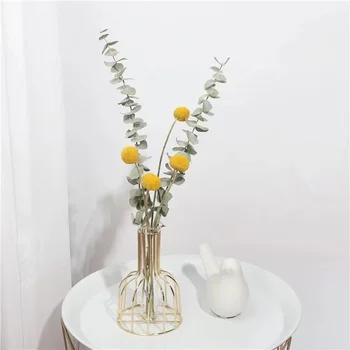 1set Plume Vaza Aranjament Coada de iepure Iarbă de Pampas de Lux de Aur, Vaza Face Decor de Masă