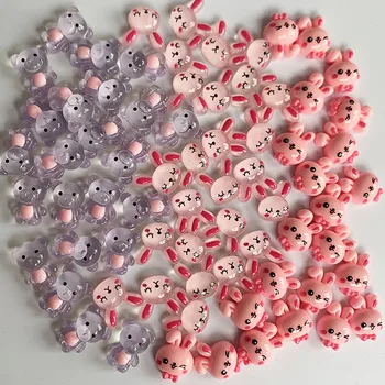 10/50pcs urs iepure smiley unghii accesorii noi de desene animate drăguț Japoneză rășină decorarea unghiilor nail burghiu