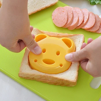 Little Bear Forma de Sandwich Mucegai Pâine Biscuiți Relief Tort Mucegai Filtru DIY Mucegai Cutter de bucatarie mic dejun accesorii DIY
