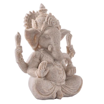 Gresie Ganesha Elefant Elefant Buddha De Aur Sculptura Sculptate De Mână, De Masă