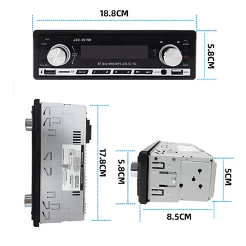 JSD-8 Auto Tuner Radio Auto Stereo 1 Din 12V Bluetooth V2.0 FM Aux de Intrare Receptor Audio SD, USB, MP3 Playere