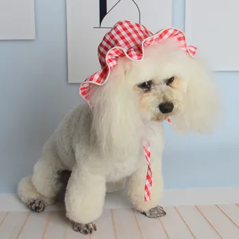 Primavara-Vara Câine Rochie Haine Mici pentru Câini de talie Medie Rochie Sweety Printesa Rochie Carouri Fusta Costum și Pălărie