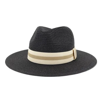 Moda pălărie Fedora pălărie femei 2021 Panama pălărie sombrero playa Panglică unisexy Elegant, tv cu Margine Largă de Jazz de vară capac de sex feminin