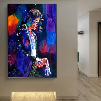 Michael Jackson Graffiti Abstract Poster Populare de Arta de Perete de Imprimare Panza Pictura pe Perete, de uz Casnic Podoabă Imagine (fara Rama)