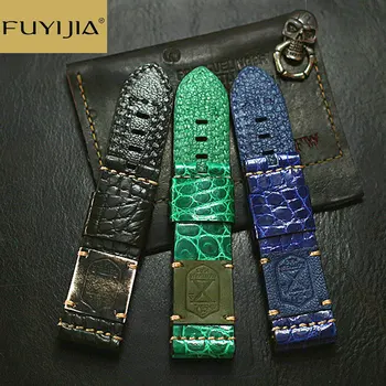 FUYIJIA Arta Clasică Bărbați Watchbands 20MM Personalizate Brand de Top Curea din Piele de Crocodil rezistent la apa Curea piele de Aligator Ceas Trupa 22