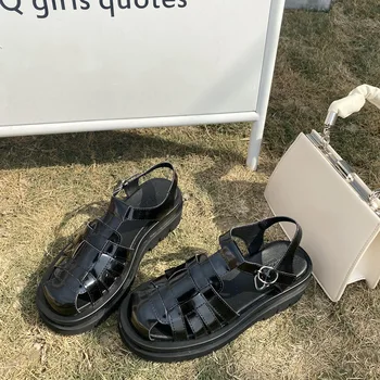 Respirabil 2021 Sandale Pantofi Negri pentru Femei Saboți Cu Toc Briose Espadrile pantofi Platforma Noua Moda Bej Confort Gros
