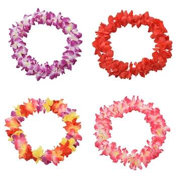 8 Culoare Hawaiian Lei Simulate De Flori De Mătase Lei Petrecere Rochie Fancy Garland