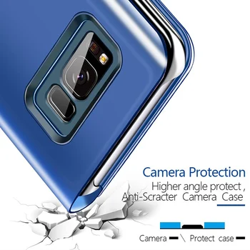 De lux Smart Mirror Caz Flip Pentru Huawei Honor 20 Pro 10 8 9 Lite 8A 8X 9X P40 P30 Lite P20 Pro Nova 5T 7 SE P Inteligente 2019 Acoperi