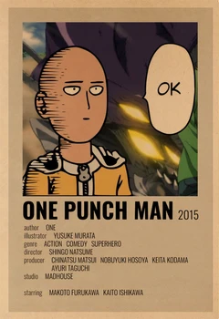 Anime One Piece One Punch Man Hunter X Hunter Desene animate Poster de Epocă Hârtie Kraft Postere si Printuri de Arta de Perete Poza Cameră Acasă