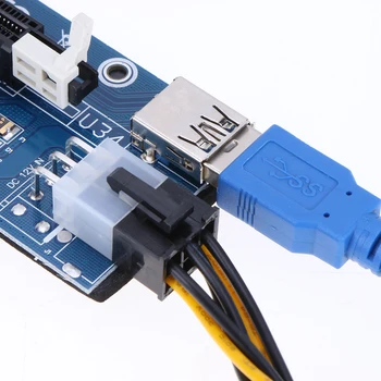 PCI-E1X la 16X Extender Riser Card de 6pini DC-DC USB3.0 Cablu pentru Minerit BTC MIner