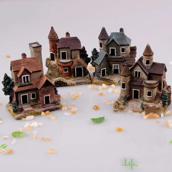 Rășină Mini Zână Grădină În Miniatură Casa De Paie Peisaj Micro Decora Ornament